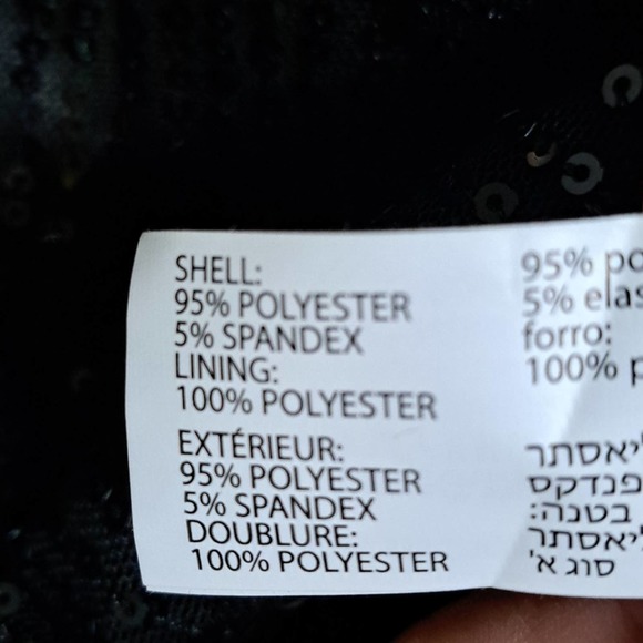 BLACK TAPE Sequin Padded-Shoulder Cap-Sleeve Top Large - Picture 5 of 9